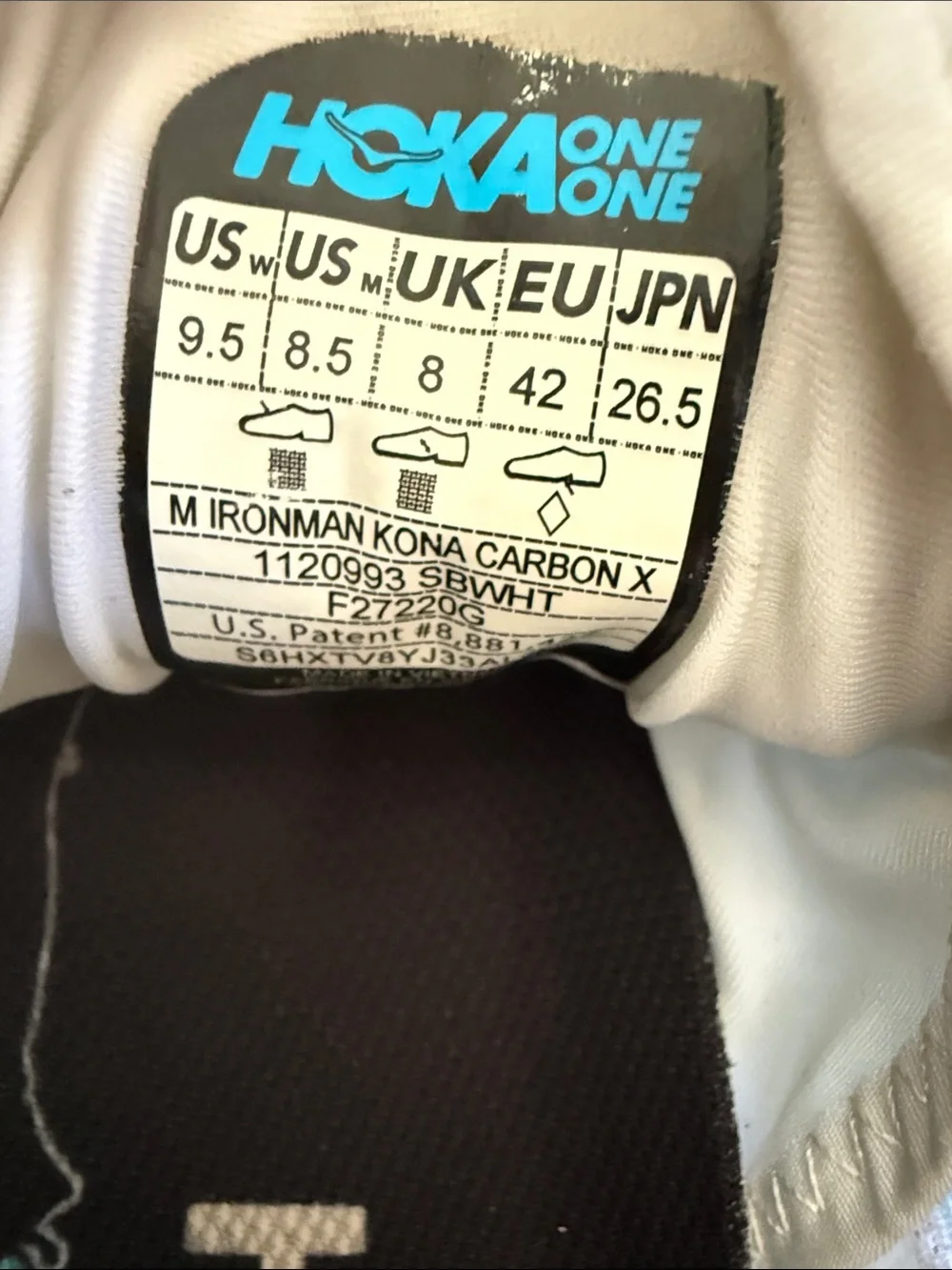 Hoka One One Kona Carbon X All Gender Running Shoe Sea Blue White EU 42